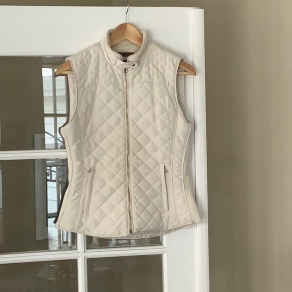 Zara Woman Quilted Beige Vest
